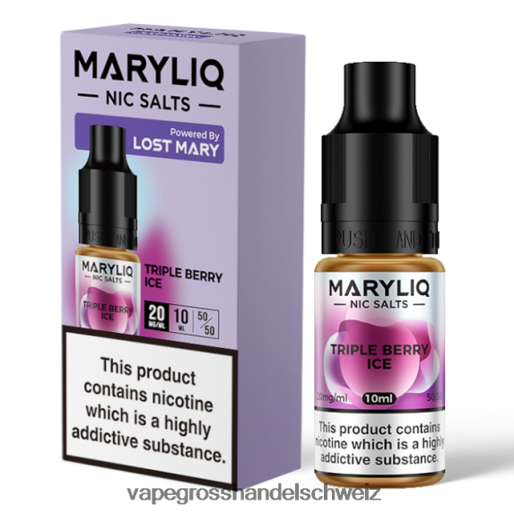 Elektronische Zigarette Ohne Nikotin 666R84458 dreifaches Beereneis LOST MARY MARYLIQ Nic-Salze – 10 ml – 20 mg