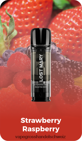 Vape Großhandel 666R84431 Erdbeer-Himbeere LOST MARY Tappo vorgefüllte Ersatzkapseln
