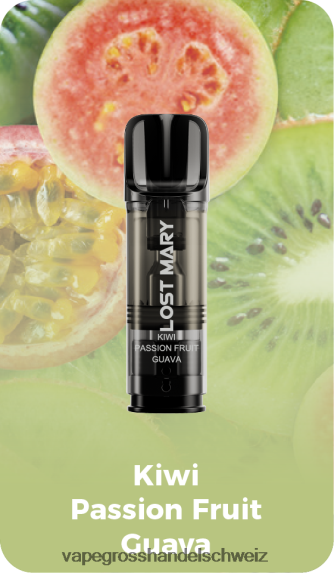 Vape Großhandel Elfbar 666R84424 Kiwi, Passionsfrucht, Guave LOST MARY Tappo vorgefüllte Ersatzkapseln